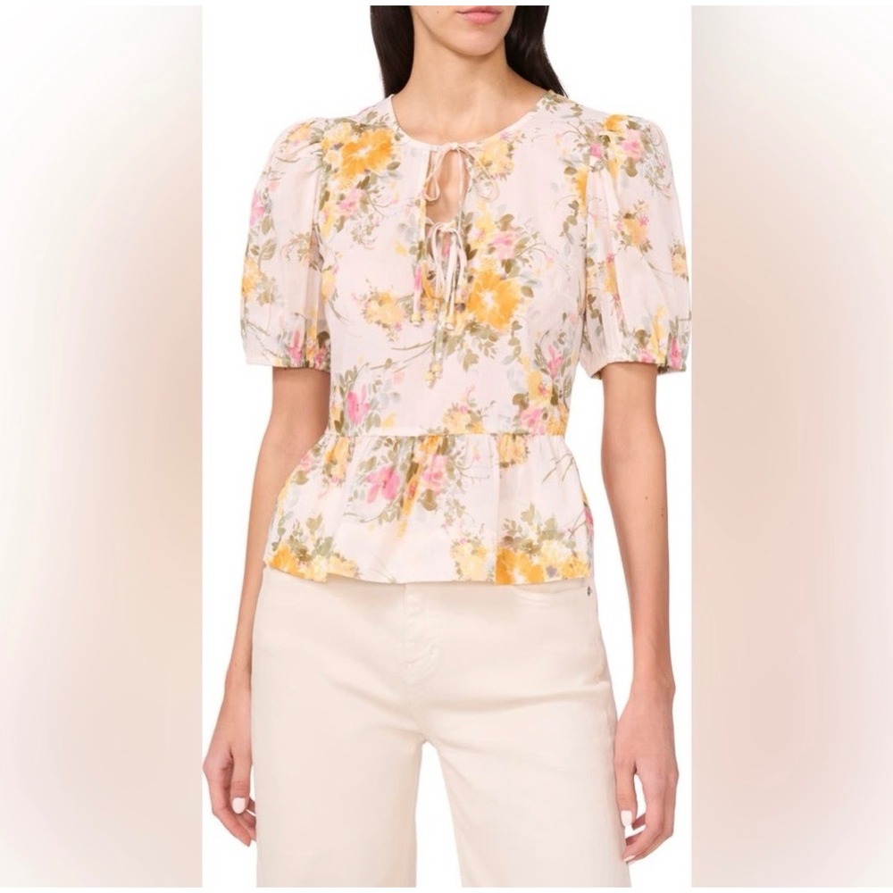 Parker Puff Sleeve‎ Floral The Alina Cotton Crop Top Cottagecore Size Large
